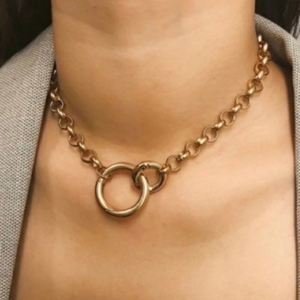 NEW 18K GOLD PUNK MIAMI CHOKER NECKLACE